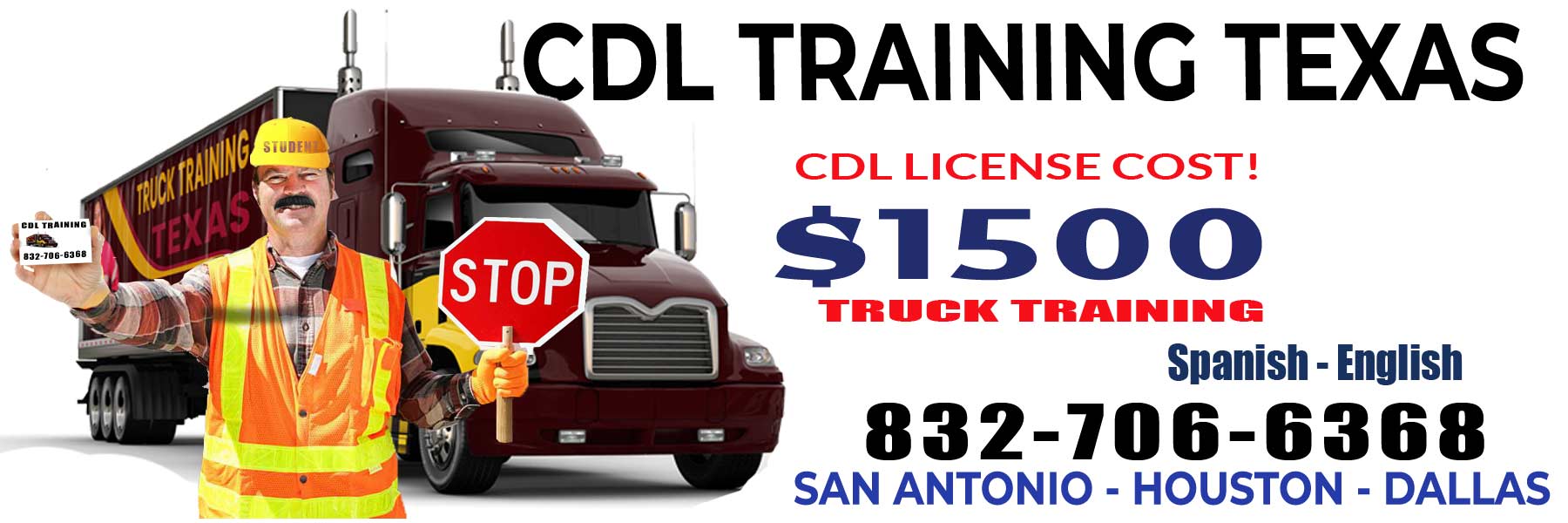 CDL School Friendswood TX, Spanish English Price $1500
