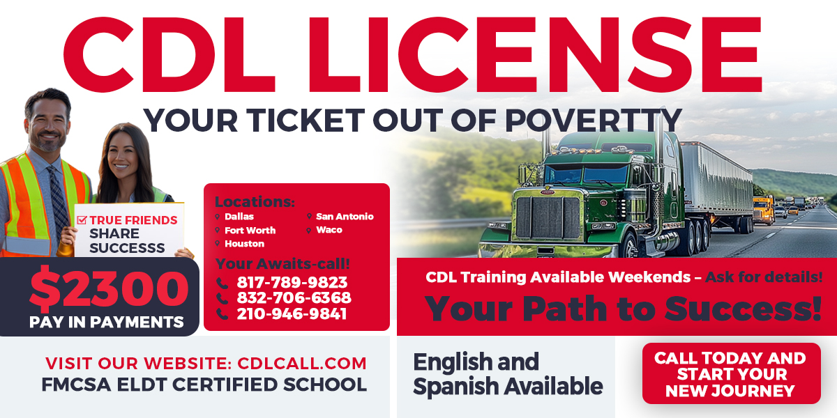 CDL School Allen TX - the image included information about Phone, Address, Locations, Slogan, and Website URL